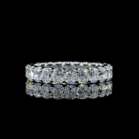 3.72 CTTW Cushion Brilliant Lab Grown Diamond Full Eternity Sz. 8 (E Color and VS Clarity)