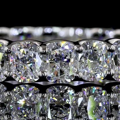 3.72 CTTW Cushion Brilliant Lab Grown Diamond Full Eternity Sz. 8 (E Color and VS Clarity)