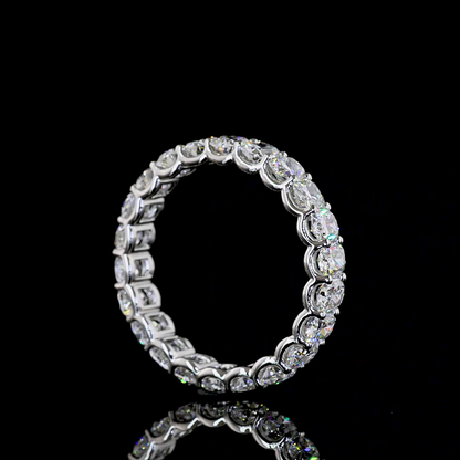 3.72 CTTW Cushion Brilliant Lab Grown Diamond Full Eternity Sz. 8 (E Color and VS Clarity)