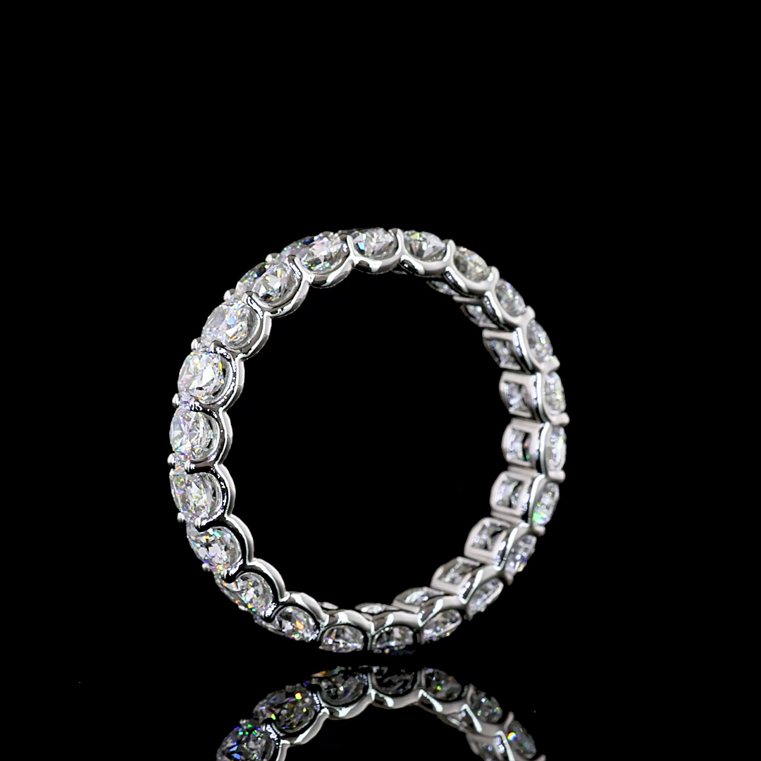 3.72 CTTW Cushion Brilliant Lab Grown Diamond Full Eternity Sz. 8 (E Color and VS Clarity)