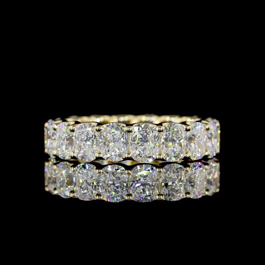 4.07 CTTW Cushion Brilliant Lab Diamond Full Eternity (E Color and VS1 Clarity)