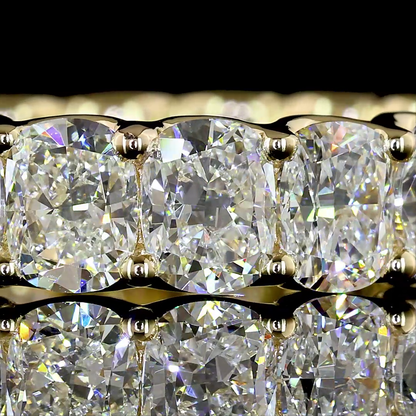 4.07 CTTW Cushion Brilliant Lab Diamond Full Eternity (E Color and VS1 Clarity)