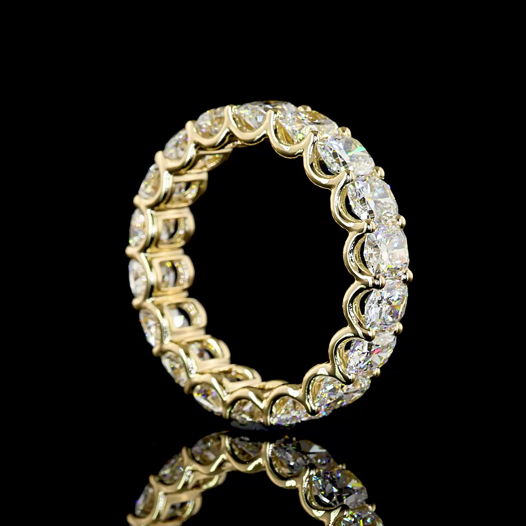 4.07 CTTW Cushion Brilliant Lab Diamond Full Eternity (E Color and VS1 Clarity)