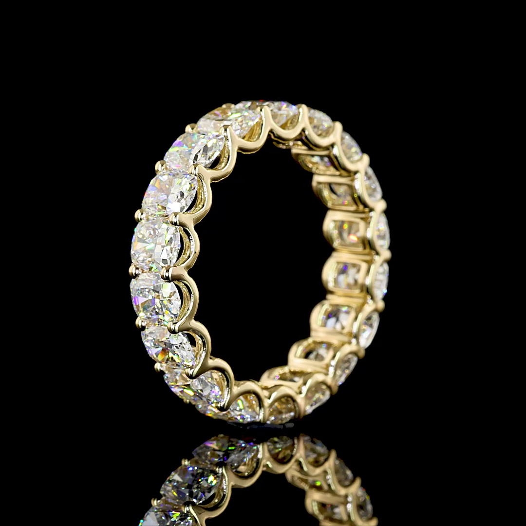 4.07 CTTW Cushion Brilliant Lab Diamond Full Eternity (E Color and VS1 Clarity)
