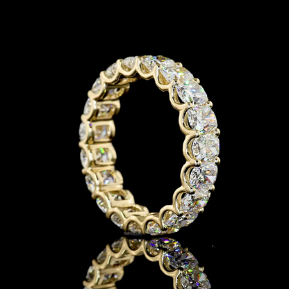 3.94 CTTW Cushion Brilliant Lab Grown Diamond Full Eternity Sz. 5.5 (E Color and VS Clarity)