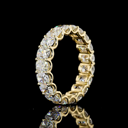 3.94 CTTW Cushion Brilliant Lab Grown Diamond Full Eternity Sz. 5.5 (E Color and VS Clarity)
