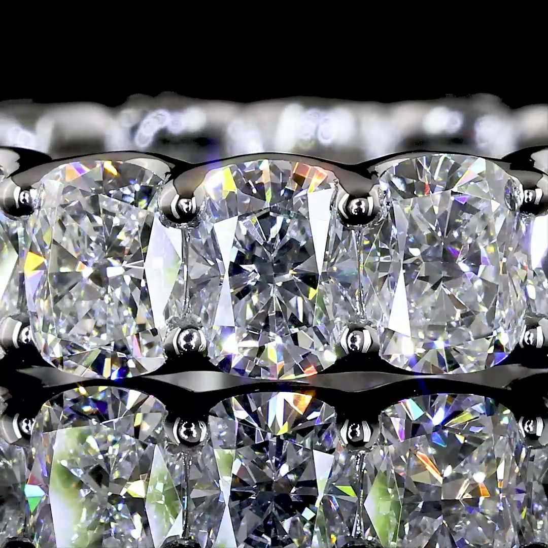 4.14 CTTW Cushion Brilliant Lab Diamond Full Eternity (E Color and VS Clarity)
