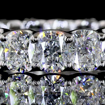 4.14 CTTW Cushion Brilliant Lab Diamond Full Eternity (E Color and VS Clarity)