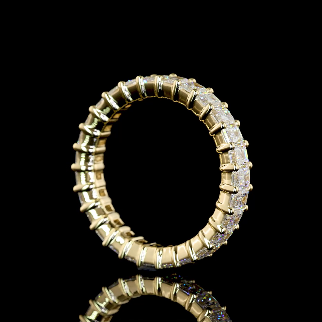 2.88 CTTW Emerald Lab Diamond Full Eternity (E Color and VS Clarity)