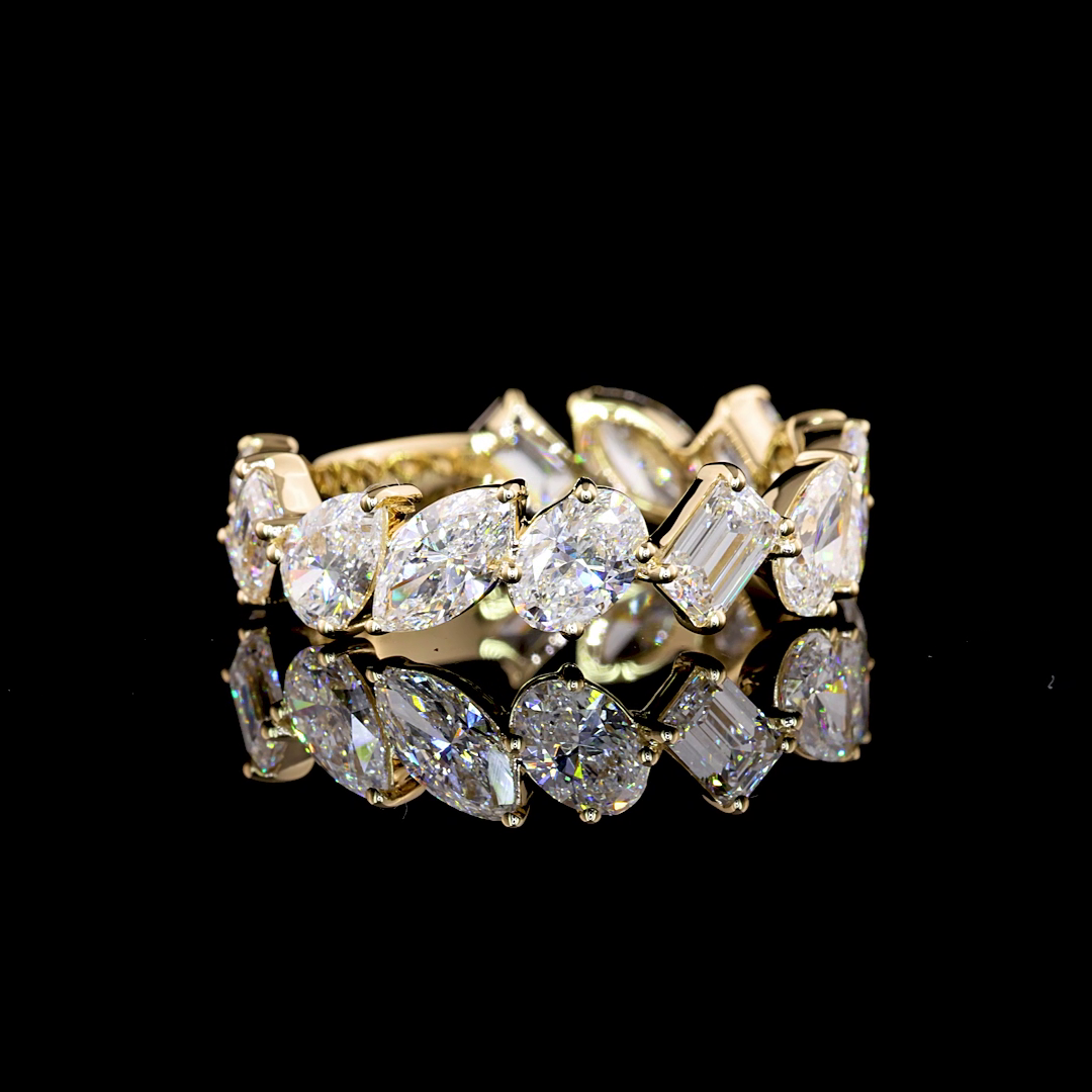 2.61 CTTW MIX Lab Diamond 3/4 Eternity Band Sz. 5 14k Yellow Gold (E Color and VS1 Clarity)
