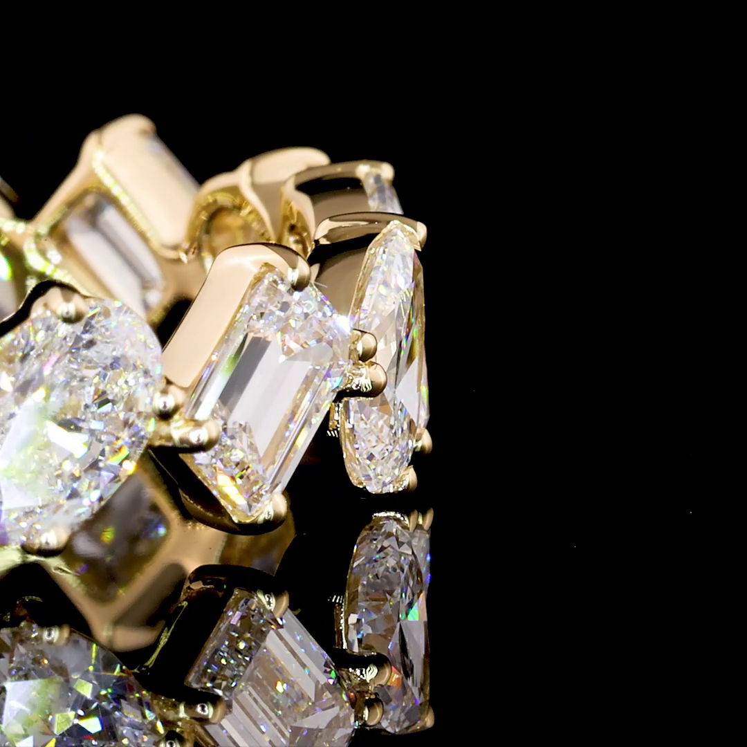 2.61 CTTW MIX Lab Diamond 3/4 Eternity Band Sz. 5 14k Yellow Gold (E Color and VS1 Clarity)