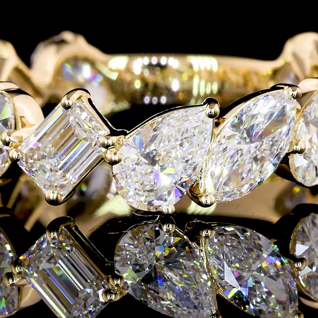 2.61 CTTW MIX Lab Diamond 3/4 Eternity Band Sz. 5 14k Yellow Gold (E Color and VS1 Clarity)