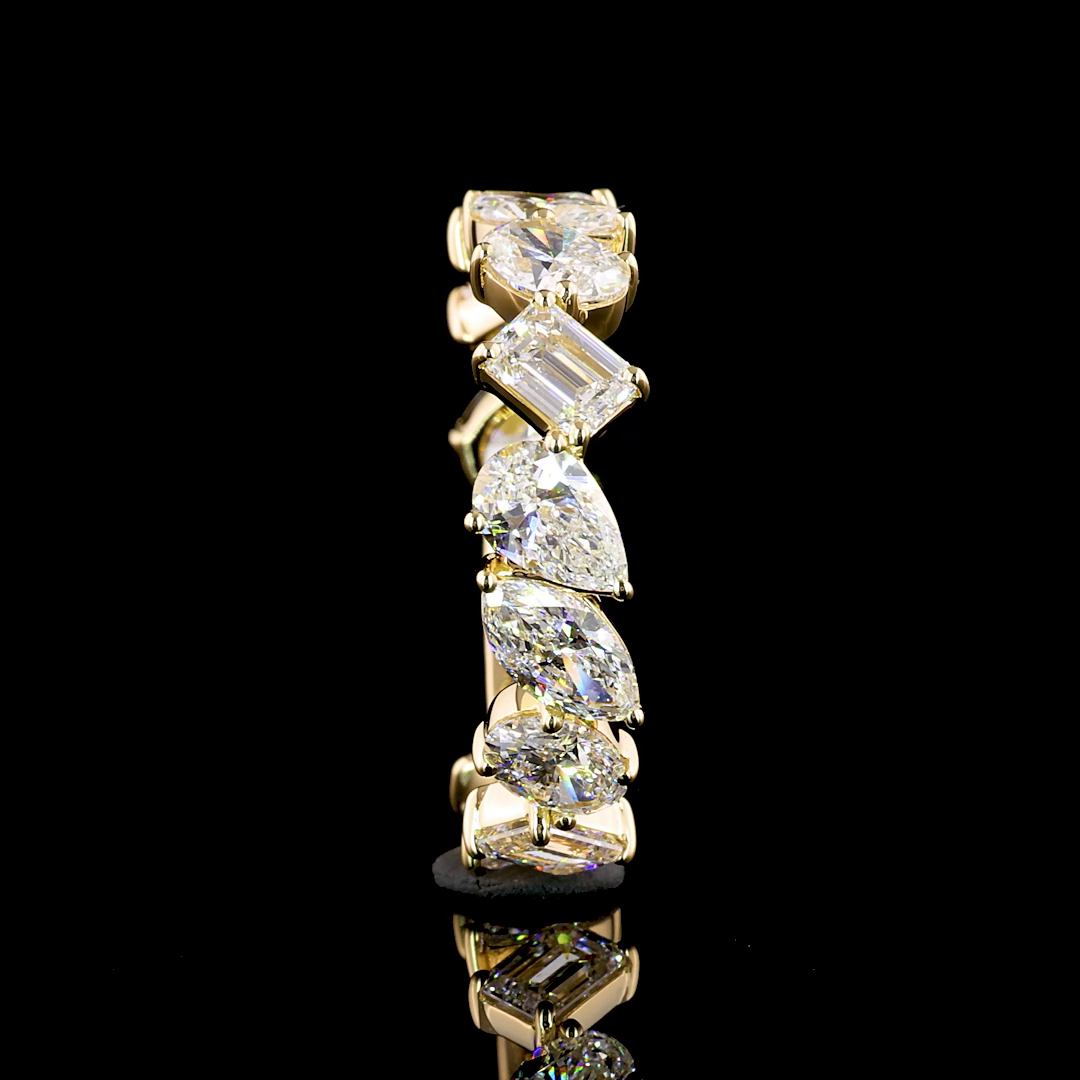 2.61 CTTW MIX Lab Diamond 3/4 Eternity Band Sz. 5 14k Yellow Gold (E Color and VS1 Clarity)