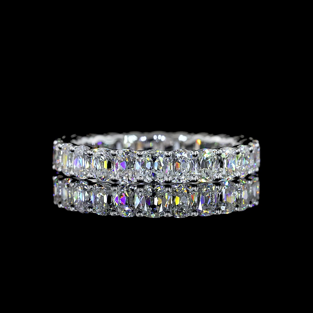 2.61 CTTW Antique Cushion Lab Diamond Full Eternity (E Color and VS Clarity)