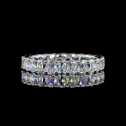 2.61 CTTW Antique Cushion Lab Diamond Full Eternity (E Color and VS Clarity)