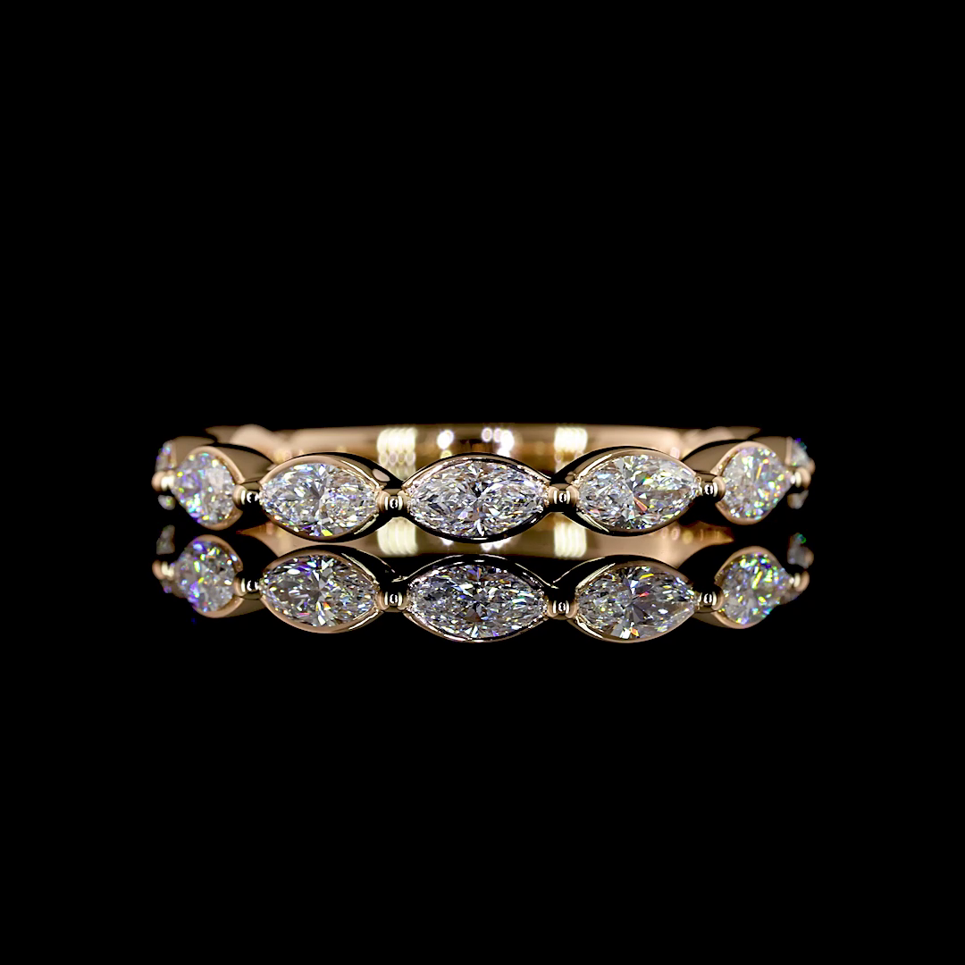0.78 CTTW Marquise Lab Diamond 3/4 Eternity Band (E Color and VS Clarity)