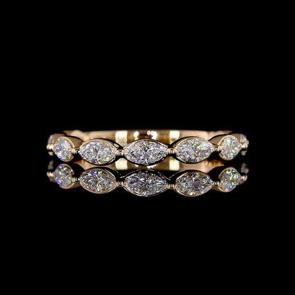 0.78 CTTW Marquise Lab Diamond 3/4 Eternity Band (E Color and VS Clarity)