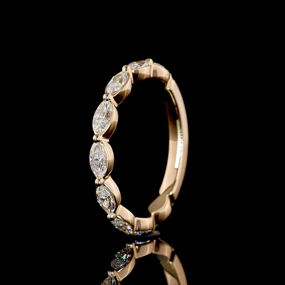 0.78 CTTW Marquise Lab Diamond 3/4 Eternity Band (E Color and VS Clarity)