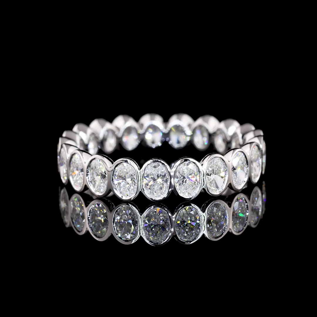 1.88 CTTW Oval Lab Diamond Full Eternity Sz. 6 14k White Gold F Color and VS2 Clarity jewelry-spot-usa