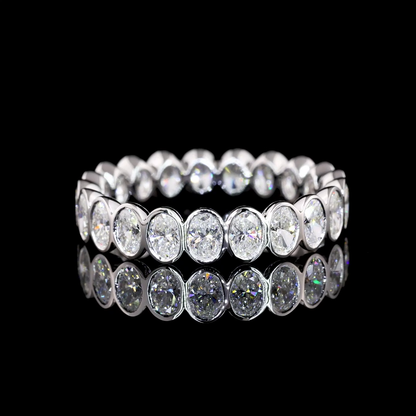 1.88 CTTW Oval Lab Diamond Full Eternity Sz. 6 14k White Gold F Color and VS2 Clarity jewelry-spot-usa