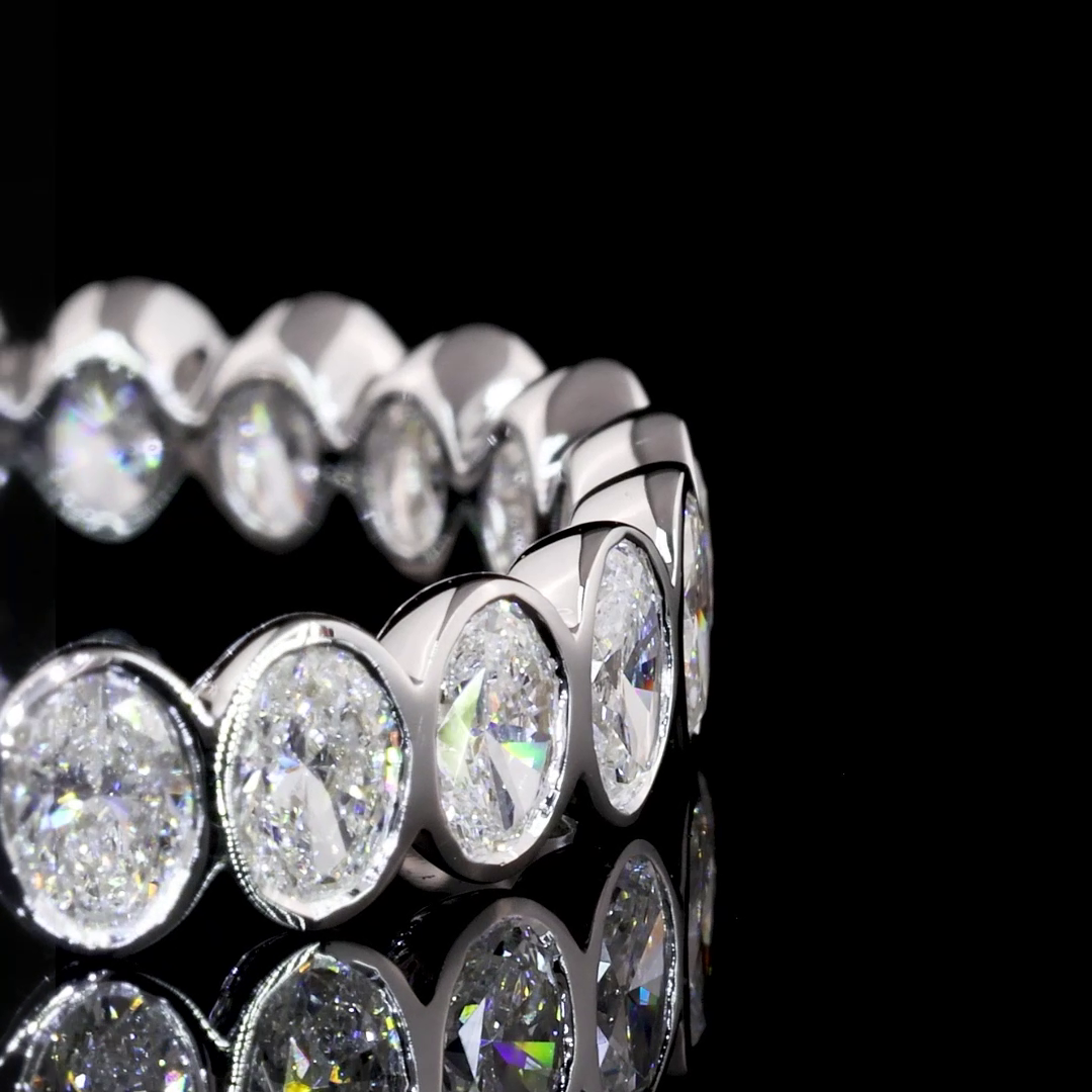 1.88 CTTW Oval Lab Diamond Full Eternity Sz. 6 14k White Gold F Color and VS2 Clarity jewelry-spot-usa