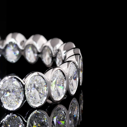 1.88 CTTW Oval Lab Diamond Full Eternity Sz. 6 14k White Gold F Color and VS2 Clarity jewelry-spot-usa