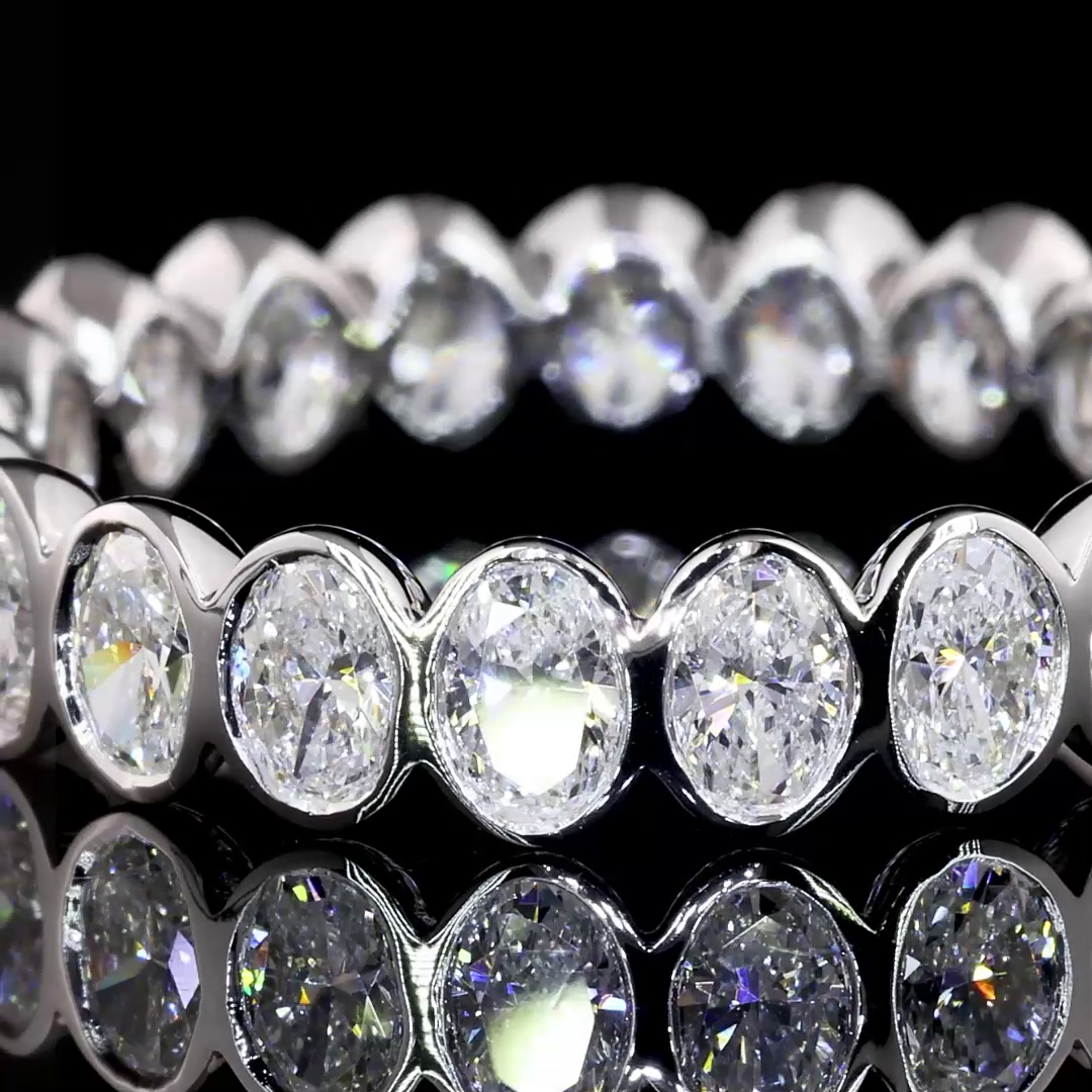 1.88 CTTW Oval Lab Diamond Full Eternity Sz. 6 14k White Gold F Color and VS2 Clarity jewelry-spot-usa