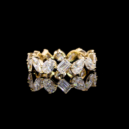3.03 CTTW MIX Lab Diamond Full Eternity Sz. 6.5 14k Yellow Gold (F Color and VVS2 Clarity)