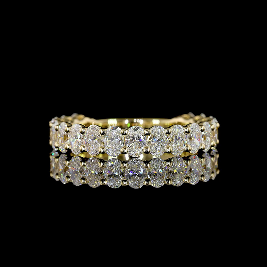 1.83 CTTW Oval Lab Diamond 3/4 Eternity Band (E Color and VS1 Clarity)