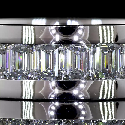 3.49 CTTW Emerald Lab Grown Diamond Full Eternity Sz. 7 (E Color and VS Clarity)