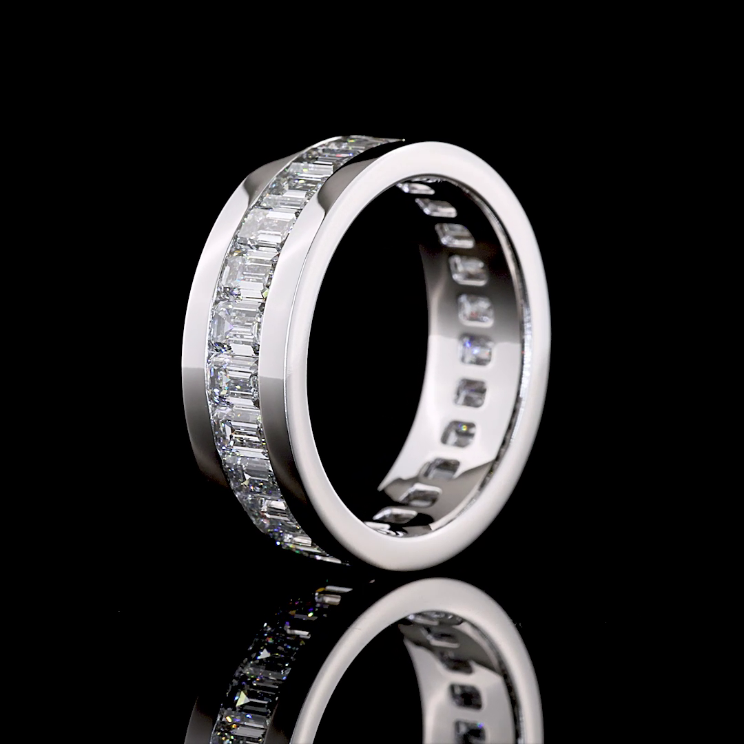 3.49 CTTW Emerald Lab Grown Diamond Full Eternity Sz. 7 (E Color and VS Clarity)
