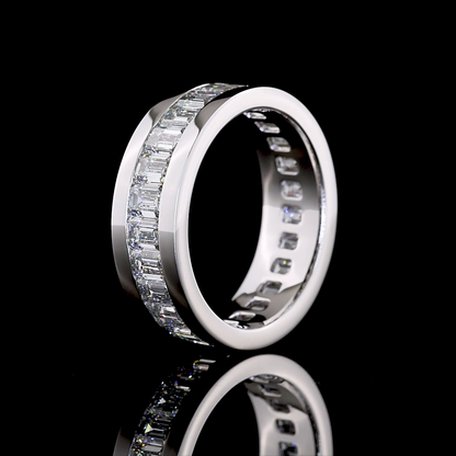 3.49 CTTW Emerald Lab Grown Diamond Full Eternity Sz. 7 (E Color and VS Clarity)