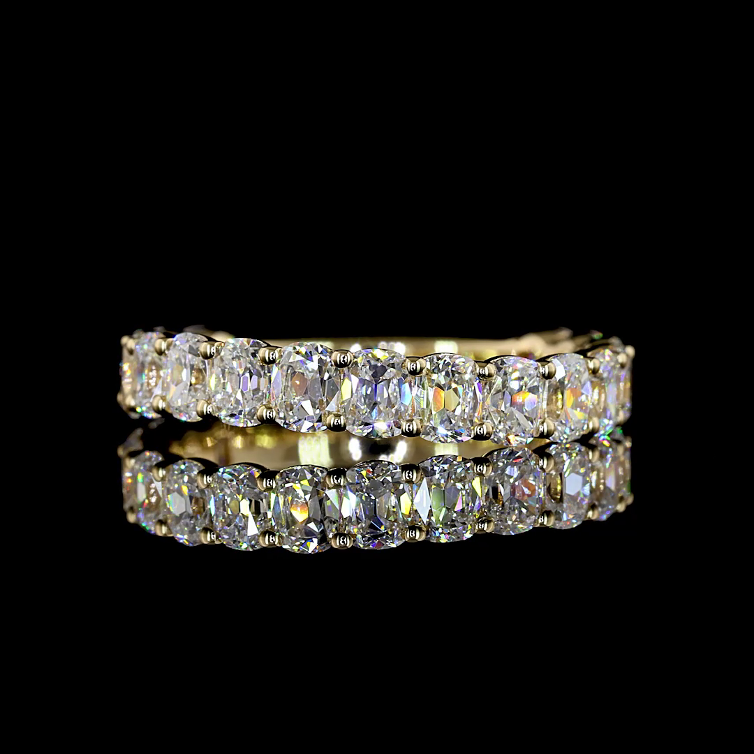 2.20 CTTW Antique Cushion Lab Diamond 3/4 Eternity Band (E Color and VS Clarity)