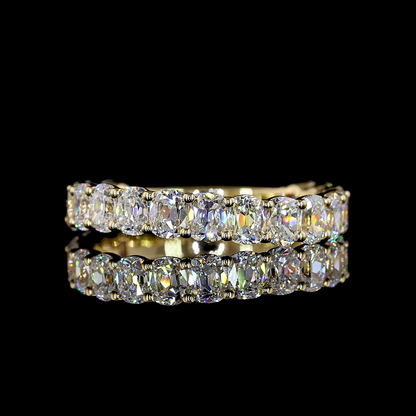 2.20 CTTW Antique Cushion Lab Diamond 3/4 Eternity Band (E Color and VS Clarity)