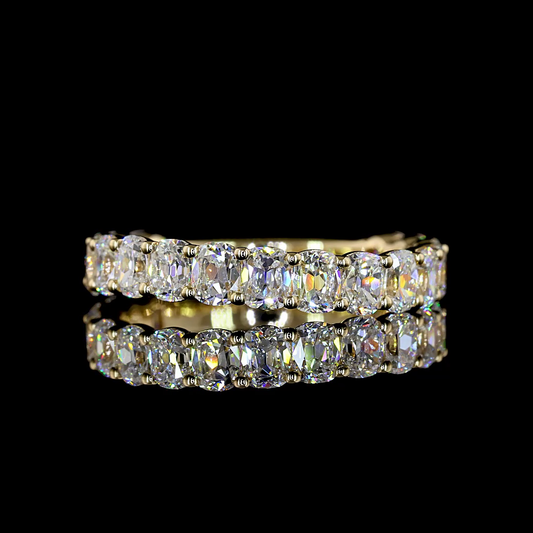 2.20 CTTW Antique Cushion Lab Diamond 3/4 Eternity Band (E Color and VS Clarity)