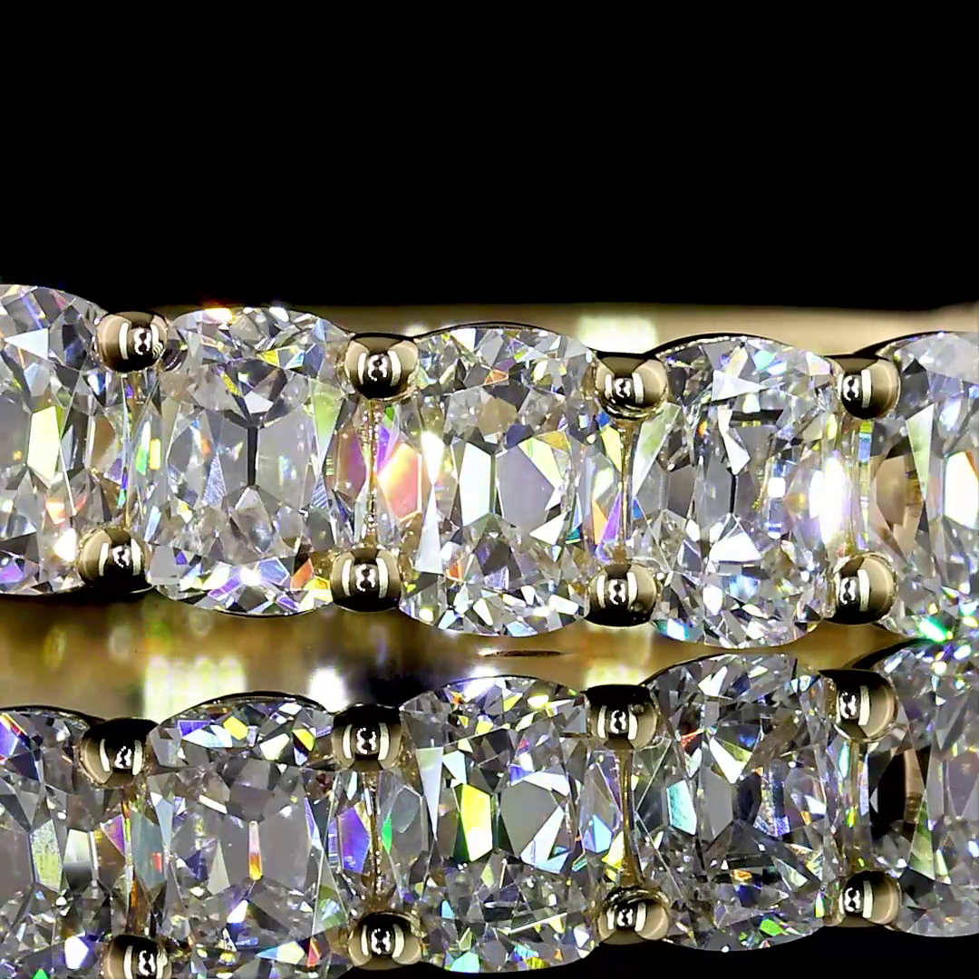 2.20 CTTW Antique Cushion Lab Diamond 3/4 Eternity Band (E Color and VS Clarity)