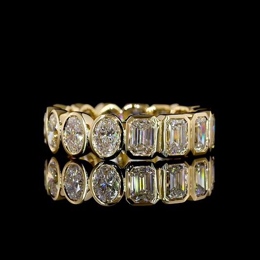 3.66 CTTW Oval Lab Grown Diamond Full Eternity Sz. 6 (E Color and VS Clarity)