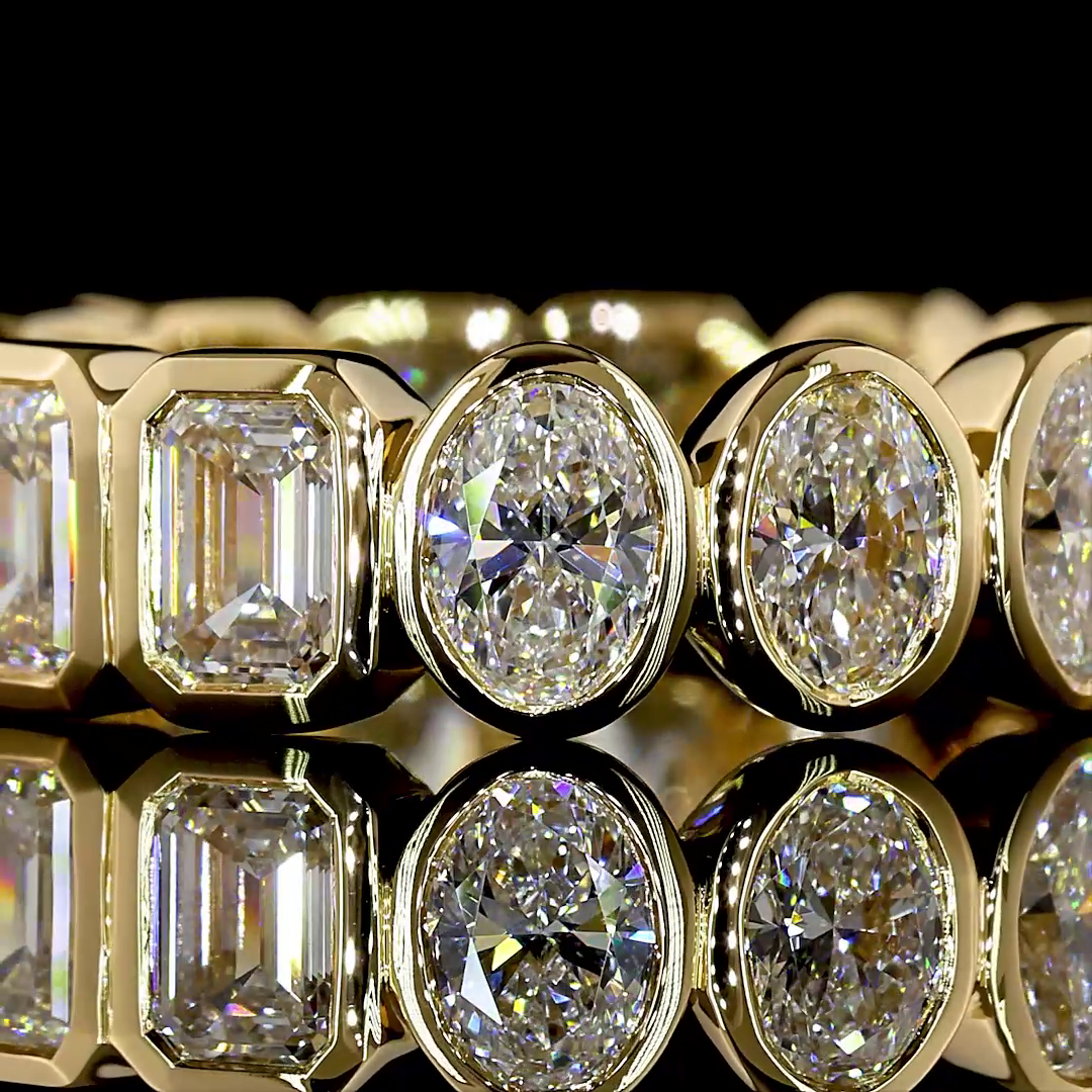 3.66 CTTW Oval Lab Grown Diamond Full Eternity Sz. 6 (E Color and VS Clarity)