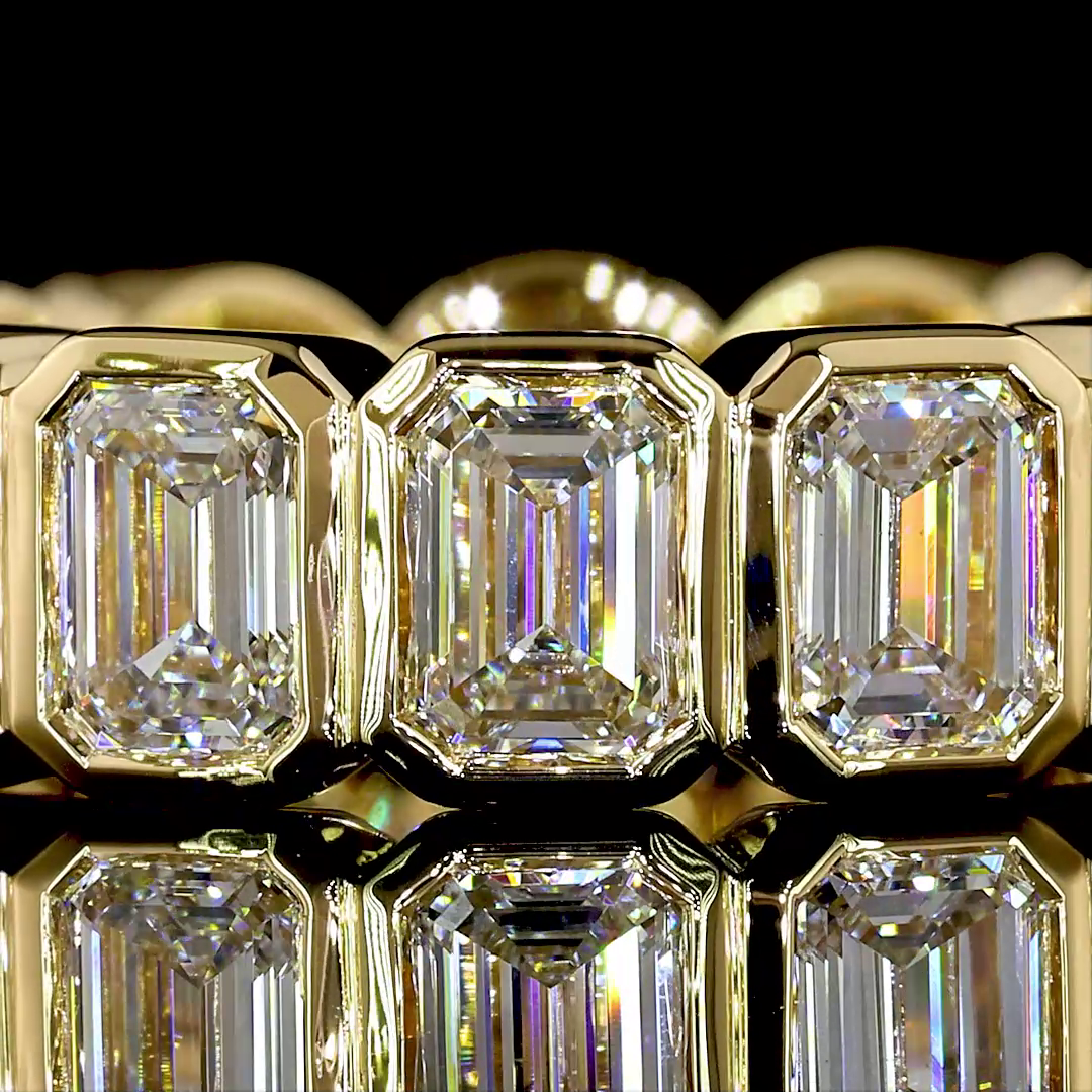 4.15 CTTW Emerald Lab Grown Diamond Full Eternity Sz. 6 (E Color and VS Clarity)