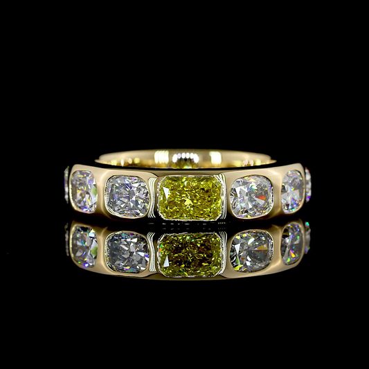 3.71 CTTW Cushion Brilliant Lab Grown Diamond 3/4 Eternity Band Sz. 6.5 (E Color and VS Clarity)