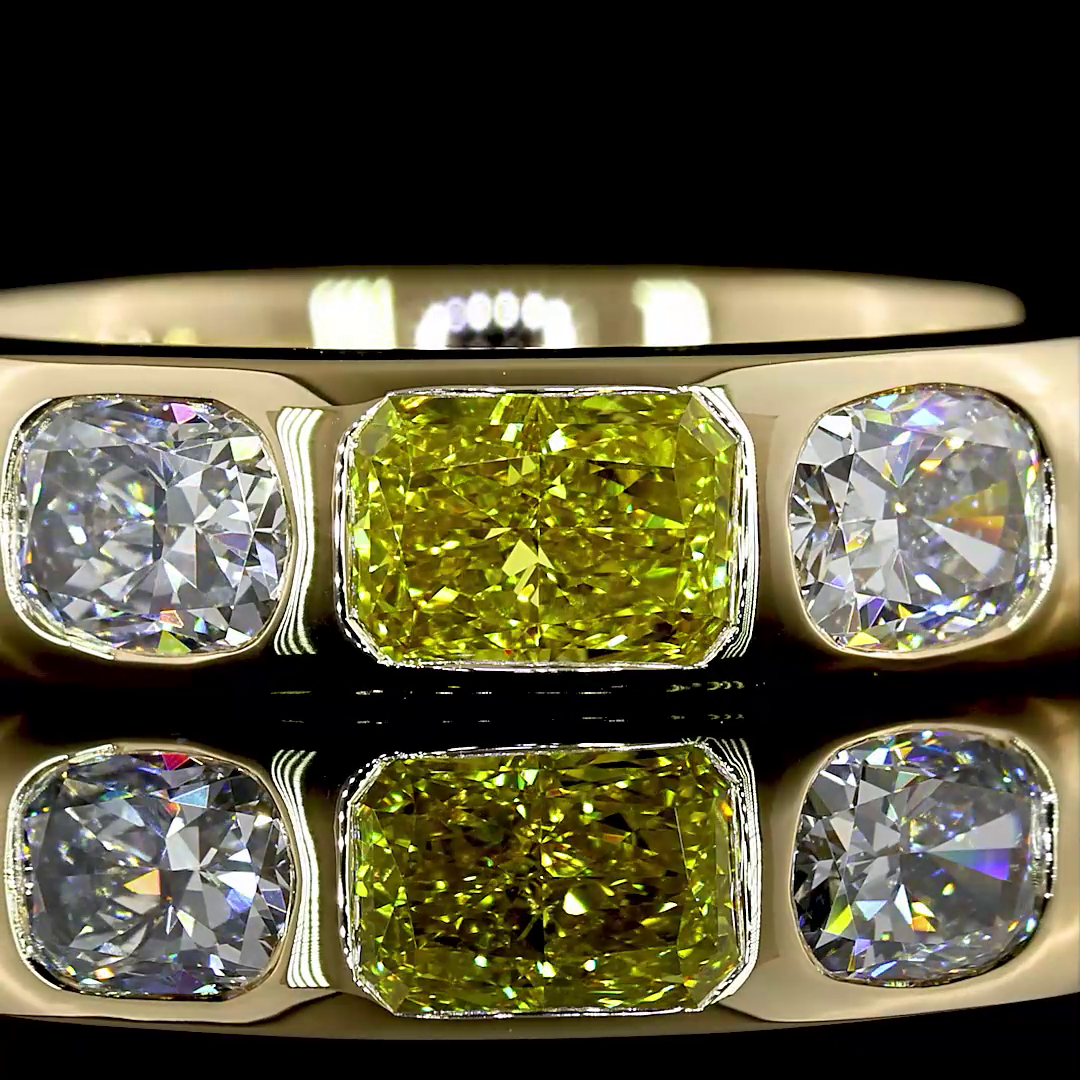 3.71 CTTW Cushion Brilliant Lab Grown Diamond 3/4 Eternity Band Sz. 6.5 (E Color and VS Clarity)