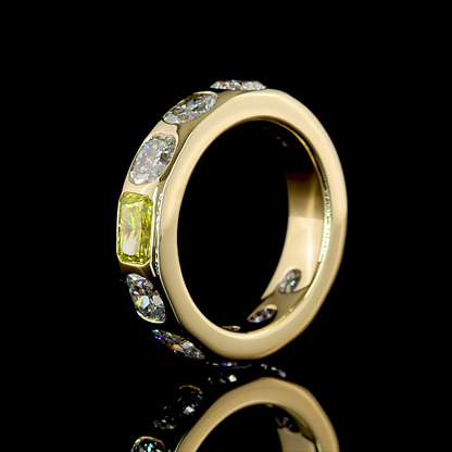 3.71 CTTW Cushion Brilliant Lab Grown Diamond 3/4 Eternity Band Sz. 6.5 (E Color and VS Clarity)