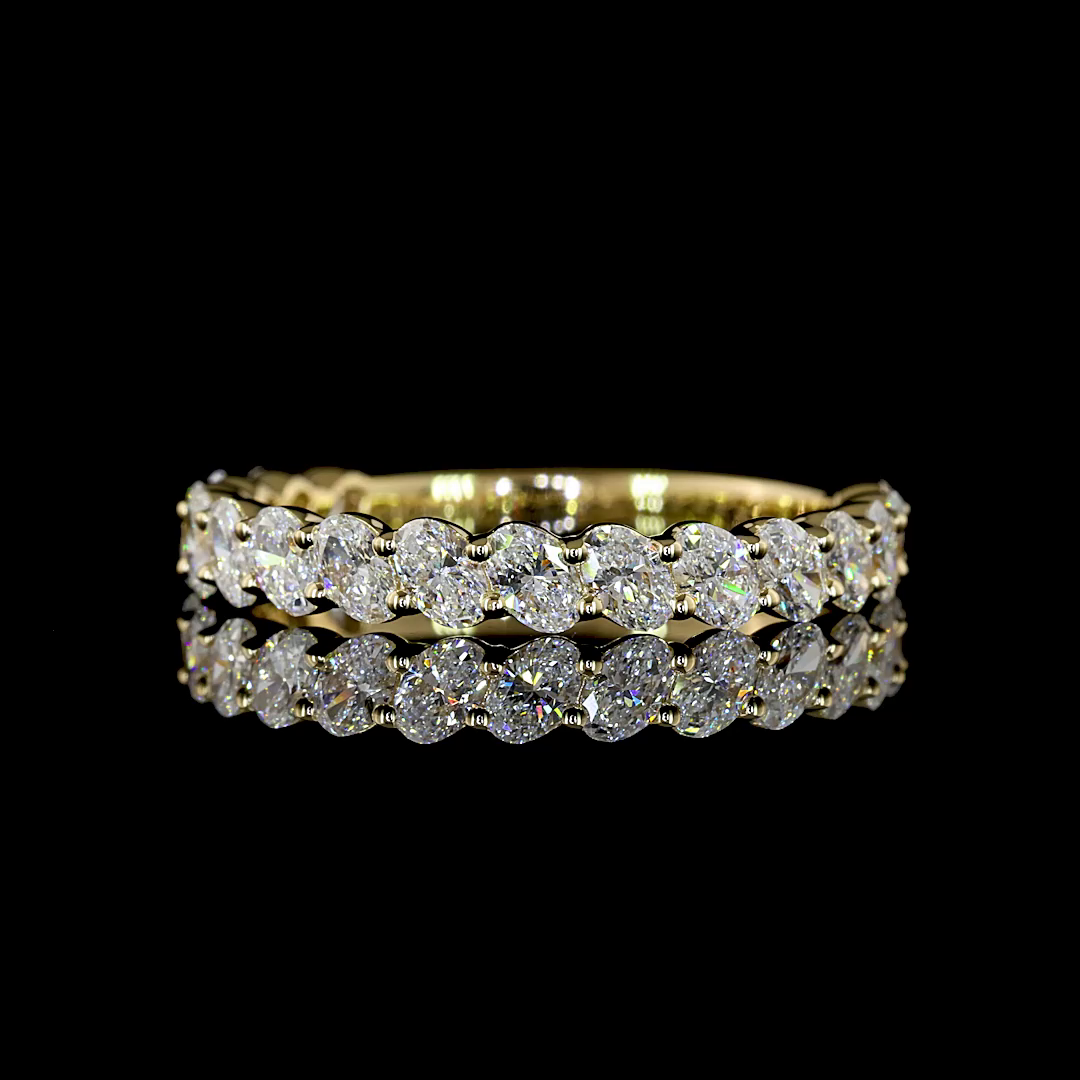 1.12 CTTW Oval Lab Grown Diamond 3/4 Eternity Band Sz. 6.5 (E Color and VS Clarity)