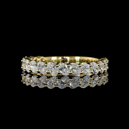 1.12 CTTW Oval Lab Grown Diamond 3/4 Eternity Band Sz. 6.5 (E Color and VS Clarity)