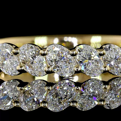 1.12 CTTW Oval Lab Grown Diamond 3/4 Eternity Band Sz. 6.5 (E Color and VS Clarity)