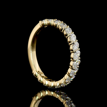 1.12 CTTW Oval Lab Grown Diamond 3/4 Eternity Band Sz. 6.5 (E Color and VS Clarity)
