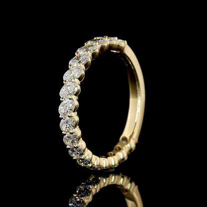 1.12 CTTW Oval Lab Grown Diamond 3/4 Eternity Band Sz. 6.5 (E Color and VS Clarity)