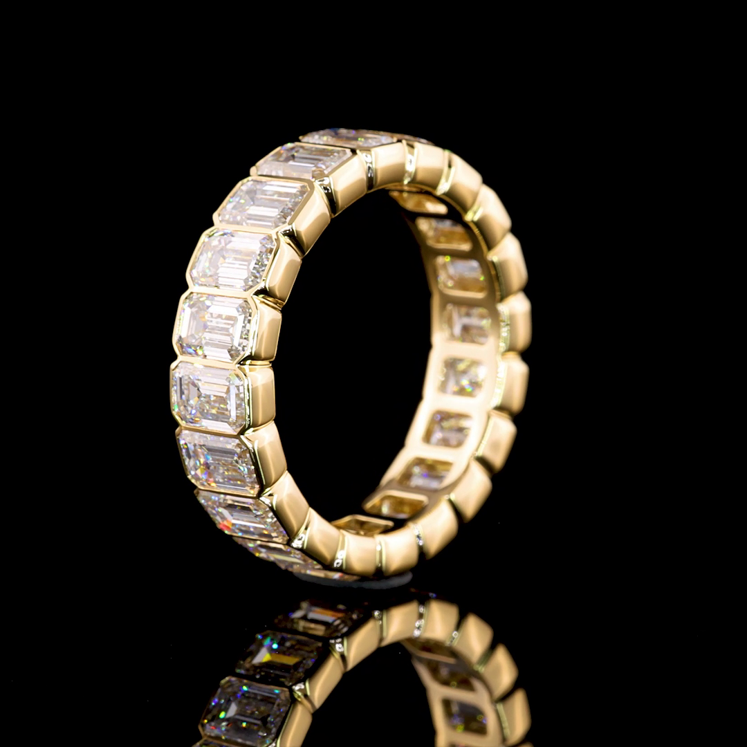 5.02 CTTW Emerald Lab Diamond Full Eternity Sz. 6 (F Color and VS1 Clarity)