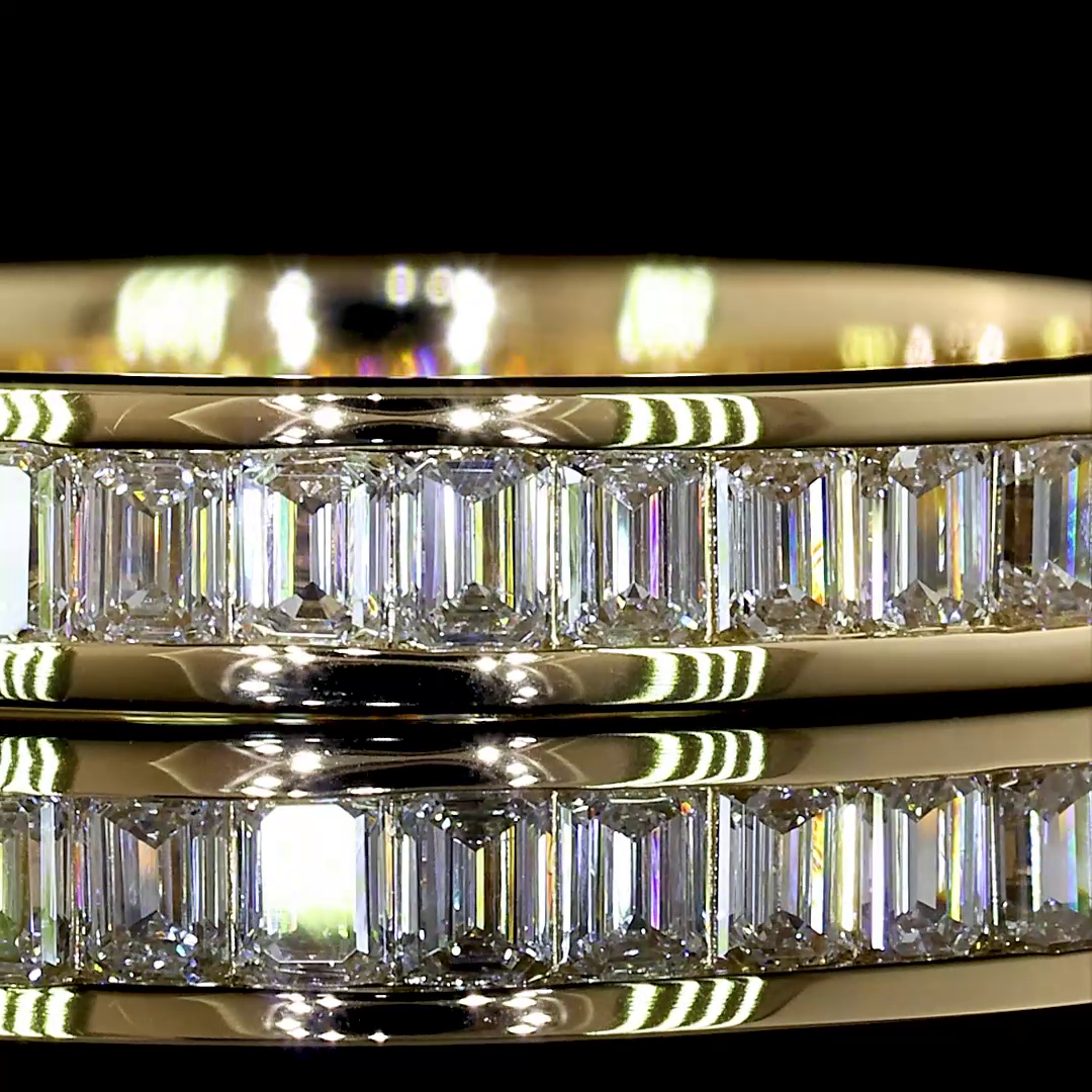 1.00 CTTW Emerald Lab Diamond Full Eternity (E Color and VS Clarity)