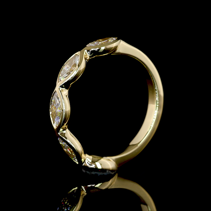 1.19 CTTW Marquise Lab Diamond 5 Stones Eternity Band (E Color and VS Clarity)